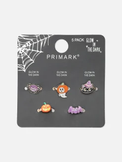 Leuchtende Halloween-Ringe, 5er-Pack