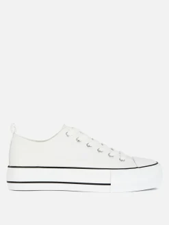 Low-Top Sneakers Aus Kunstleder Mit Plateausohle