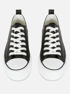 Low-Top Sneakers Aus Kunstleder Mit Plateausohle