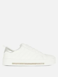 Low-Top-Sneaker Mit Strasssteinen-Detail