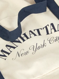 „Manhattan“ Canvas-Tragetasche Im Oversized-Look