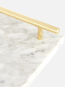 Marmoriertes Serviertablett Mit Griffen