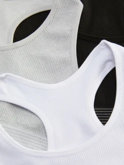 Nahtlose, Kurze Tops Mit Racerback, 3er-Pack
