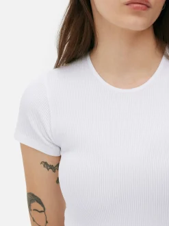 Nahtloser, Gerippter T-Shirt-Body