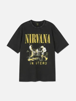 „Nirvana“ T-Shirt In Verwaschener Optik