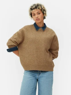 Oversize-Pullover Mit Rundhalsausschnitt