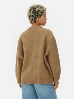 Oversize-Pullover Mit Rundhalsausschnitt