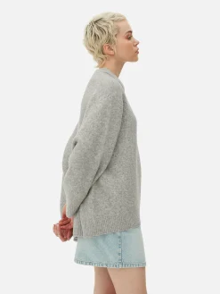 Oversize-Pullover Mit Rundhalsausschnitt