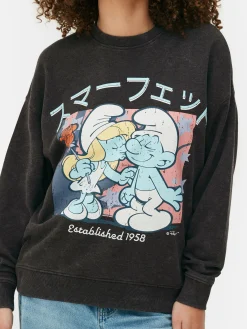 Oversize-Sweatshirt Mit „Die Schlümpfe“ Grafik