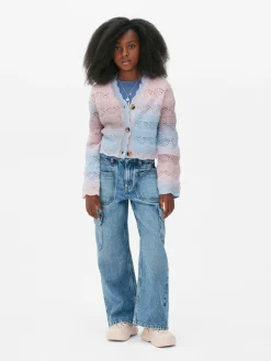 Pointelle-Cardigan Im Ombré-Look