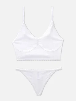 Pointelle-Unterwäscheset Mit Ungepolstertem Bralette