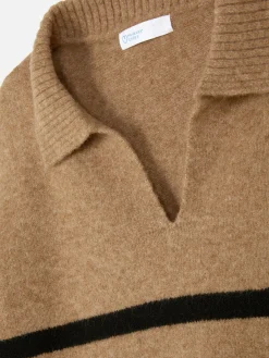 Pullover Mit Polokragen Und Streifen