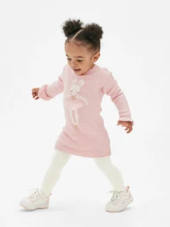 Pulloverkleid Und Strumpfhose Aus Strick Mit Häschen