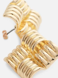 Quadratische Ohrstecker In Kissen-Optik