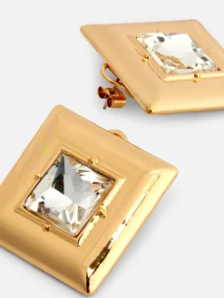 Quadratische „Rita Ora“ Ohrstecker Mit Schmucksteinen