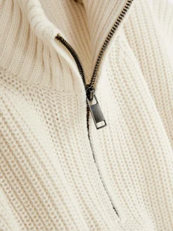 Rippenstrick-Pullover Mit Reißverschluss