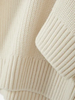 Rippenstrick-Pullover Mit Reißverschluss