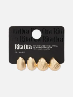 „Rita Ora“ Creolen Mit Muschelanhänger, 2er-Pack