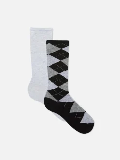 „Rita Ora“ Crew-Socken Mit Argyle-Muster, 2er-Pack