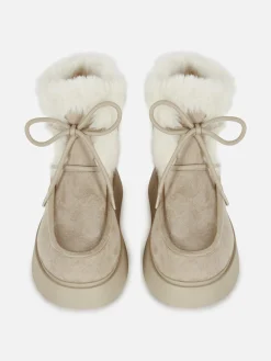 „Rita Ora“ Stiefel Mit Kunstfell Und Vordernaht