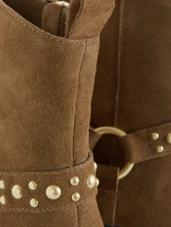 „Rita Ora“ Stiefeletten In Wildleder-Optik Mit Nieten