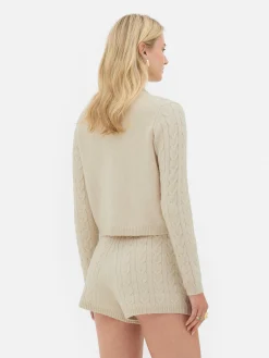 „Rita Ora“ Strickcardigan Mit Zopfmuster