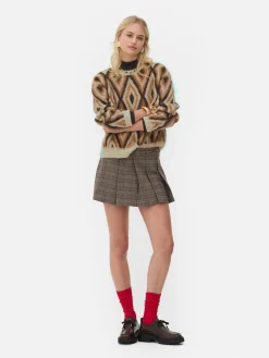 „Rita Ora“ Strickpullover Mit Rautenmuster