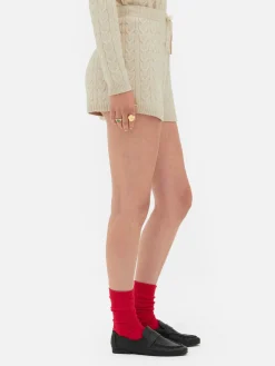 „Rita Ora“ Strickshorts Mit Zopfmuster