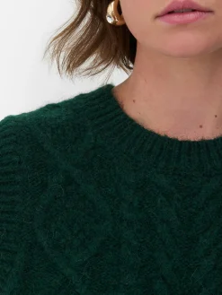 „Rita Ora“ Strickweste Mit Zopfmuster