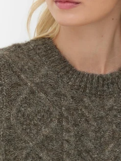 „Rita Ora“ Strickweste Mit Zopfmuster