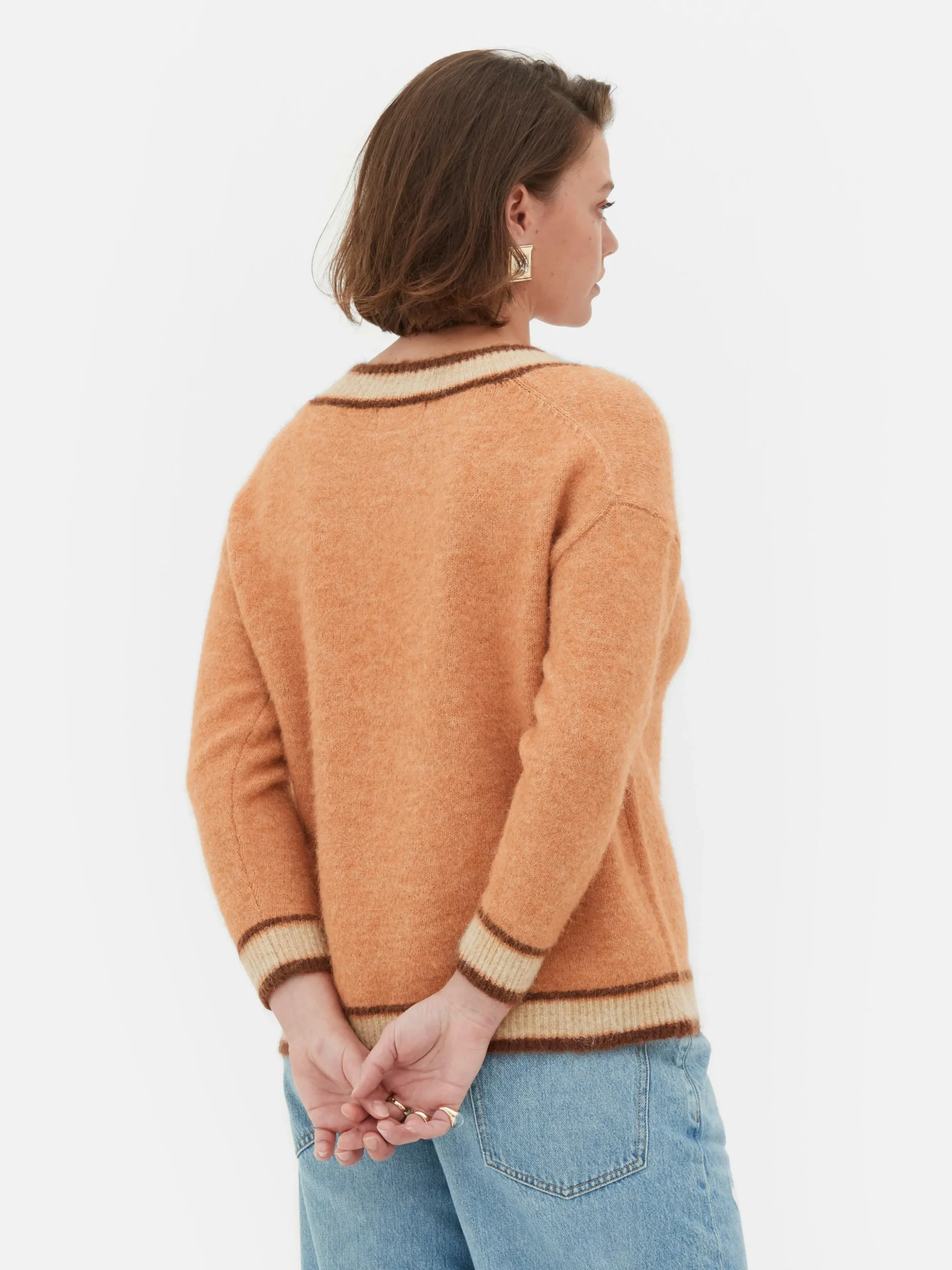 „Rita Ora“ Vintage-Pullover Mit V-Ausschnitt