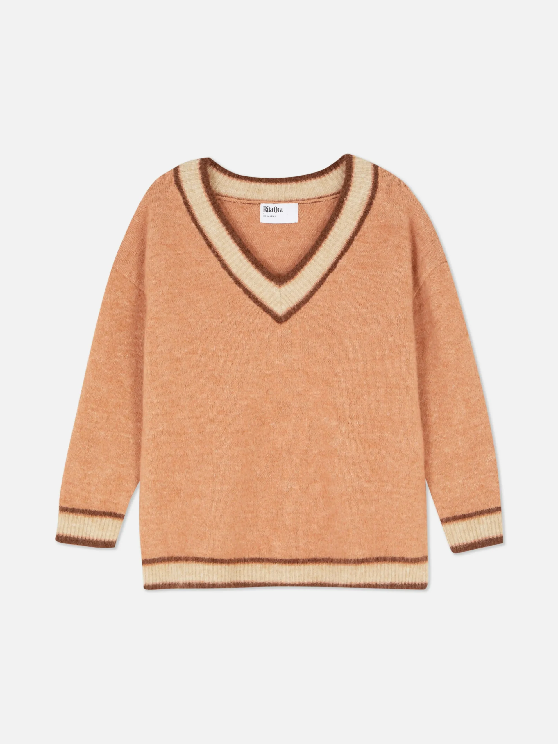 „Rita Ora“ Vintage-Pullover Mit V-Ausschnitt