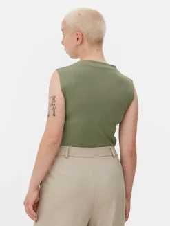 Ärmelloser Body Mit Hohem Kragen