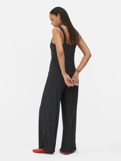 Ärmelloser Jumpsuit Mit Streifen