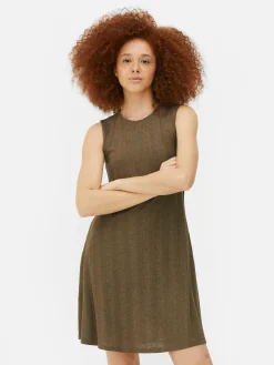 Ärmelloses, Geripptes Minikleid