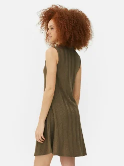 Ärmelloses, Geripptes Minikleid