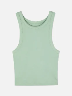 Ärmelloses, Geripptes Racerback-Top