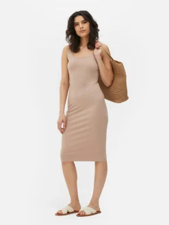 Ärmelloses Jersey-Midikleid