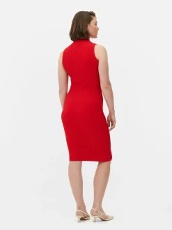 Ärmelloses Strick-Midikleid