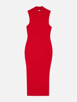 Ärmelloses Strick-Midikleid