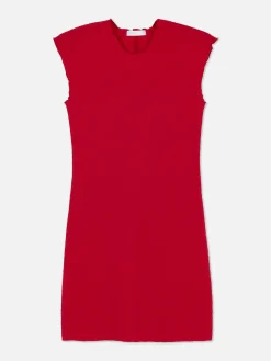 Ärmelloses, Strukturiertes Bodycon-Minikleid