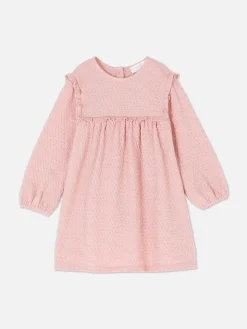 Rüschenkleid In Knitteroptik