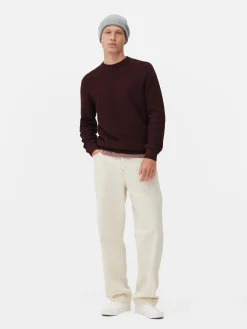 Rundhalspullover Mit Korbstruktur