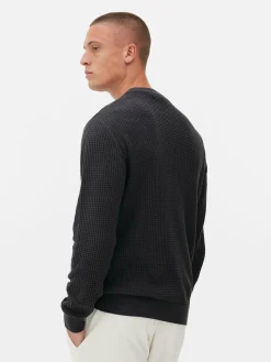 Rundhalspullover Mit Korbstruktur