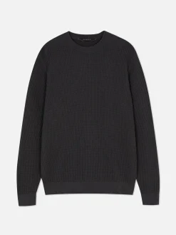 Rundhalspullover Mit Korbstruktur
