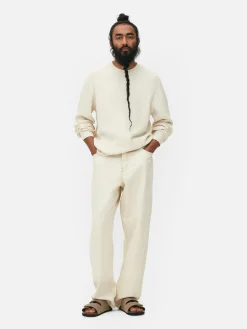 Rundhalspullover Mit Korbstruktur