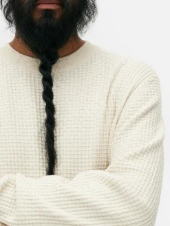 Rundhalspullover Mit Korbstruktur