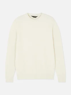 Rundhalspullover Mit Korbstruktur