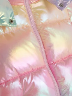 Schimmernde Pufferjacke Im Ombré-Look