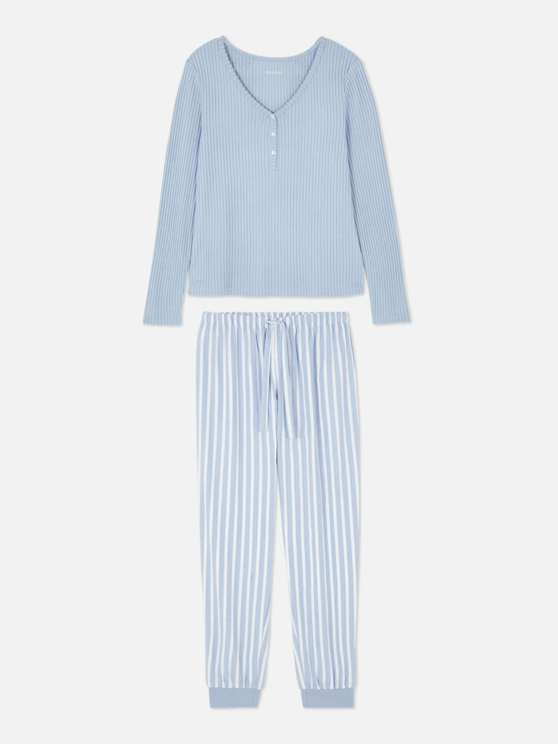 Schlafanzug Mit Henly-Top Und Gemusterter Hose